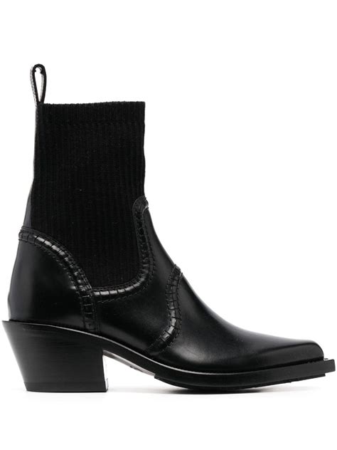 chloe nellie|Nellie leather ankle boots in black .